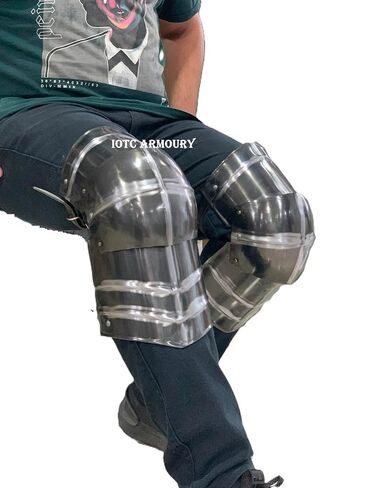 Medieval Articulated Leg Armor Knight Steel Leg Greaves Armor Knee Guard - LARP SCA Cosplay Halloween Armor Costume in Saudi Arabia