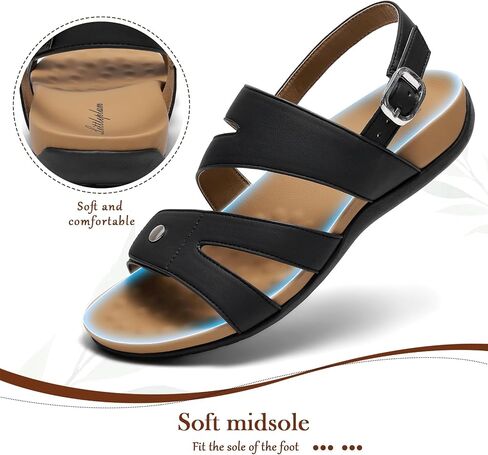 Littleplum Women's Orthopedic Sandals With Arch Support Comfortable Walking Orthotic Casual Flat Sandals For Women Dressy in Saudi Arabia