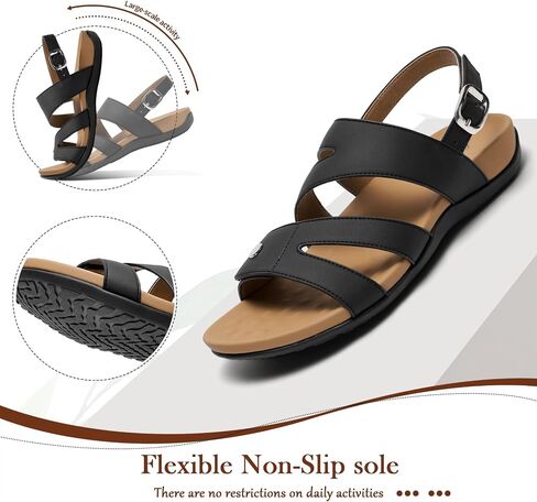 Littleplum Women's Orthopedic Sandals With Arch Support Comfortable Walking Orthotic Casual Flat Sandals For Women Dressy in Saudi Arabia