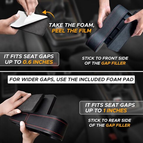 EcoNour Car Seat Gap Filler Organizer With Cup Holder (2 Pack) | Multifunctional Car Seat Organizer | Car Organizer Between Seats | Console Pocket for Wallet & Keys | Car Front Seat Gap Accessories in Saudi Arabia
