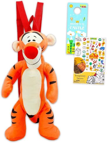 Tigger Plushie Backpack Set - Bundle with 16" Disney Winnie the Pooh Plush Doll with Carrying Straps Plus Tattoos, More | Tigger Plush Bag in Kuwait