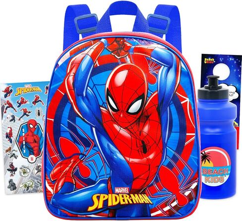 Marvel Spiderman Mini Backpack for Boys Kids Toddlers - 12" Iconic Woven Small Backpack Bundle w Stickers and More | Preschool Daycare Kindergarten in Kuwait