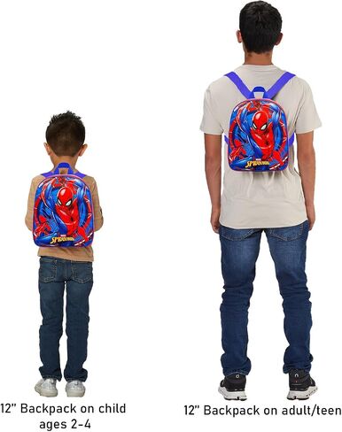 Marvel Spiderman Mini Backpack for Boys Kids Toddlers - 12" Iconic Woven Small Backpack Bundle w Stickers and More | Preschool Daycare Kindergarten in Kuwait