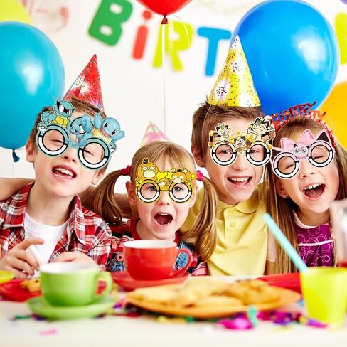12Pcs Pokemon Themed Party Set: Decorative Glasses (Cosplay Style) - Ideal for Cartoon Themed Birthday Parties & Party Gifts in Saudi Arabia