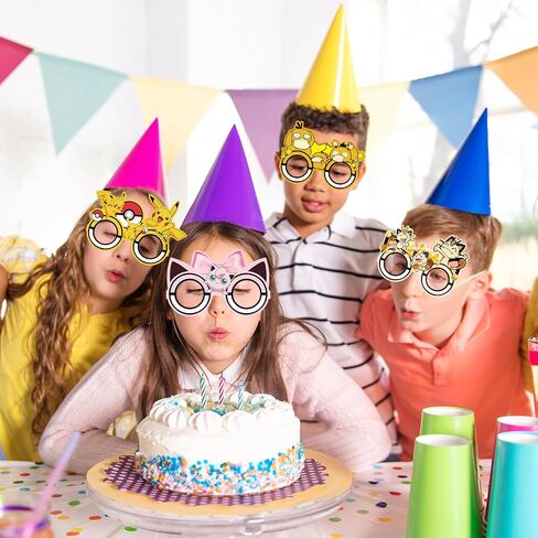 12Pcs Pokemon Themed Party Set: Decorative Glasses (Cosplay Style) - Ideal for Cartoon Themed Birthday Parties & Party Gifts in Saudi Arabia