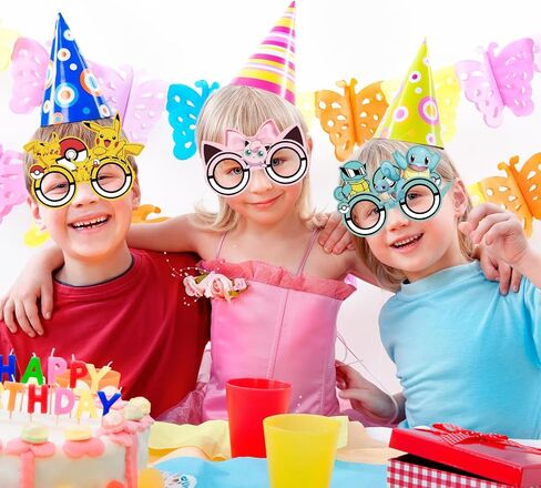 12Pcs Pokemon Themed Party Set: Decorative Glasses (Cosplay Style) - Ideal for Cartoon Themed Birthday Parties & Party Gifts in Saudi Arabia