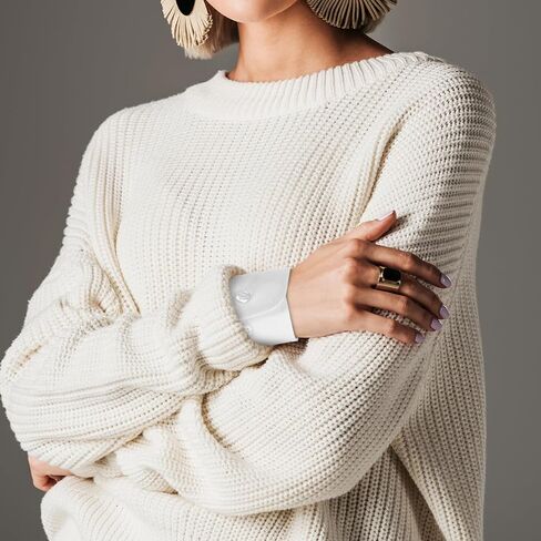 2PCS White Cuffs for Women False Detachable Sleeve Cuffs for Women Girls Suit Sweater Blouse Coat Garment Decorated Accessories 9.63inch in Saudi Arabia