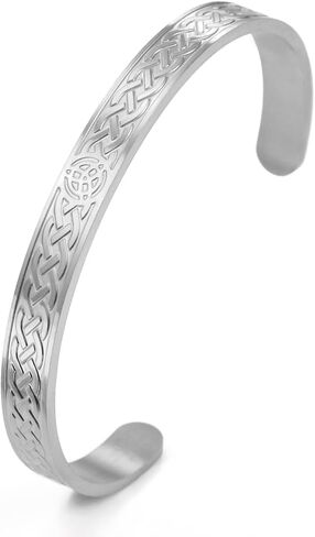 Celtic knot Bangle Bracelet for Women Stainless Steel Trinity Cuff Irish Jewelry for Christmas in Saudi Arabia