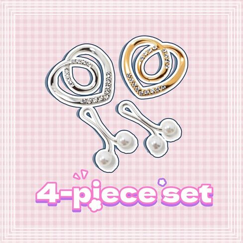 Rhinestone Heart Scarf Ring, Shirt Clip, Silver Gold, Metal, 1.5cm Inner Diameter, Fashion Clothing Accessory in Saudi Arabia