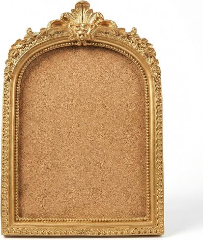 Sliner Vintage Pin Display Frame 5 x 7 Inch Decorative Collectible Pin Board with Cork Board Gold Retro 3D Display Frame for Wall Desktops Holder in Kuwait