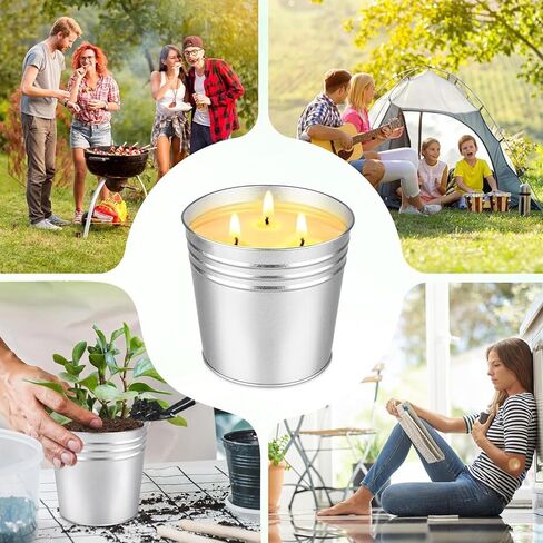 Citronella Candles Outdoor - 2 Pack Large Soy Wax Candle Set (26oz Total / 13oz Each), 3-Wick, 80-120 Hour Burn Time, Scented Candles for Patio, Garden, Camping & Indoor Use in Kuwait