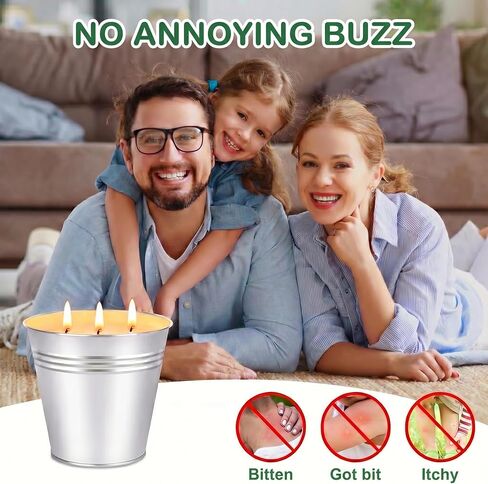 Citronella Candles Outdoor - 2 Pack Large Soy Wax Candle Set (26oz Total / 13oz Each), 3-Wick, 80-120 Hour Burn Time, Scented Candles for Patio, Garden, Camping & Indoor Use in Kuwait