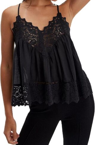 Women Tie Lace Tank Top Fariy Sheer Sleeveless Ruffle Peplum Top Y2k Going Out Tank Tops Teen Girl Aesthetic Clubwear in Saudi Arabia