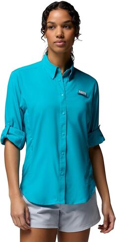 Columbia Women's PFG Tamiami II Long Sleeve Fishing Shirt, Ocean Teal, Small in Kuwait