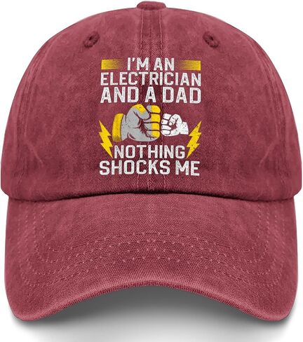 I'm an Electrician and A DAD Nothing Shocks ME Hat for Dad Stylish Washed in Kuwait