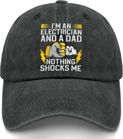 I'm an Electrician and A DAD Nothing Shocks ME Hat for Dad Stylish Washed in Kuwait