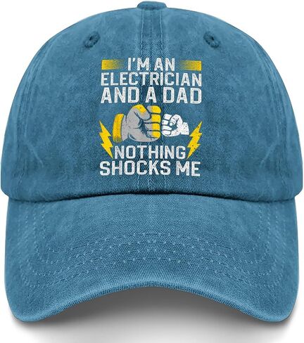 I'm an Electrician and A DAD Nothing Shocks ME Hat for Dad Stylish Washed in Kuwait
