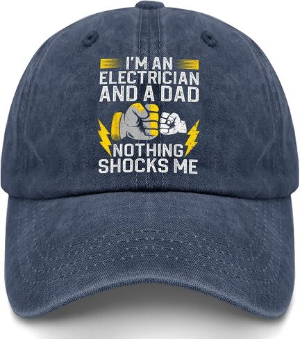I'm an Electrician and A DAD Nothing Shocks ME Hat for Dad Stylish Washed in Kuwait