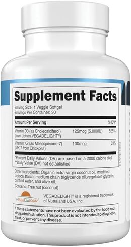 Transparent Labs Vitamin D3 K2 - Vitamin D & K2 Vitamin Supplement for Men & Women, Vegan-Friendly D3K2 5000 IU Supplements to Support Bone, Immune, and Overall Health - K2 D3 60 Capsules in Saudi Arabia