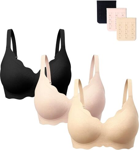 Gailife Seamless Jelly Bras for Women No Underwire Wireless Bras Scalloped Push Up Bra Full Coverage Comfort Support Bralette in Saudi Arabia