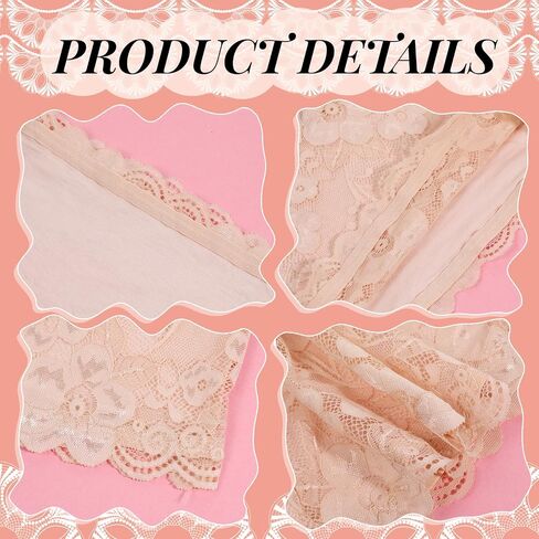 ElevateTech Lace Tube Top Bra, 3 Pcs Women's Floral Lace Bandeau Bra Strapless Modesty Panel Cleavage Cover Up for Low Neckline Seamless Front Stretch Bralette for Women B or A Cup (White, Black, Skin in Kuwait