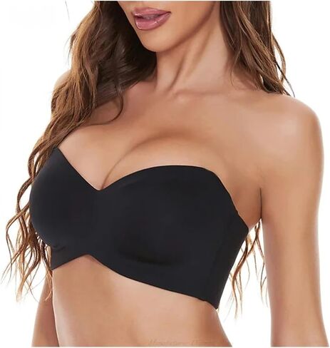 Strapless Bra Strapless Bra Full Support Convertible Bandeau Invisible Lifting Underwire B-G Size Big Cup Underwear for Women in Kuwait