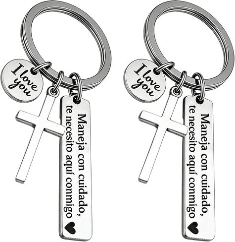 Couple Keychains Set 2pcs Drive Safe I Love You Keychain Gift Keychain for Boyfriend, Girlfriend, or Partner in Saudi Arabia
