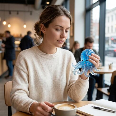 Octopus Stress Ball, Octopus Squishies for Anxiety Relief and Focus Enhancement, Sensory Fidget Tool for Desk Decompression and Classroom Activities (Blue) in Saudi Arabia