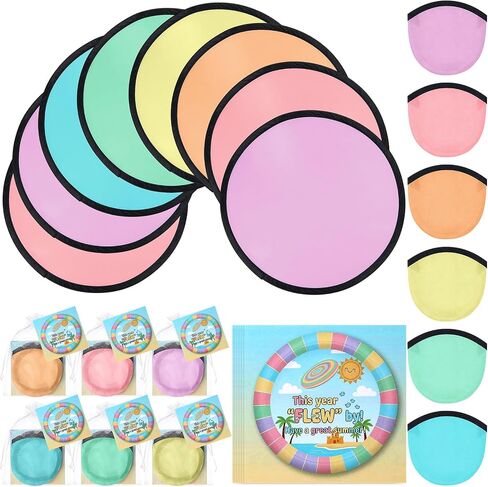 36 Pack Foldable Flying Disc Fans, End of Year Student Gifts Bulk, Summer Beach Flying Discs with Bags Cards, Pocket Hand Fans for Outdoor Games, Classroom Prizes, Summer Party Favors in Saudi Arabia