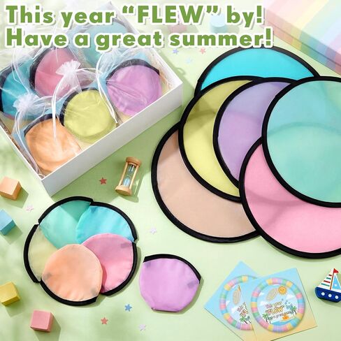 36 Pack Foldable Flying Disc Fans, End of Year Student Gifts Bulk, Summer Beach Flying Discs with Bags Cards, Pocket Hand Fans for Outdoor Games, Classroom Prizes, Summer Party Favors in Saudi Arabia