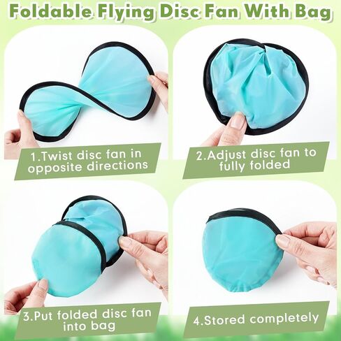 36 Pack Foldable Flying Disc Fans, End of Year Student Gifts Bulk, Summer Beach Flying Discs with Bags Cards, Pocket Hand Fans for Outdoor Games, Classroom Prizes, Summer Party Favors in Saudi Arabia