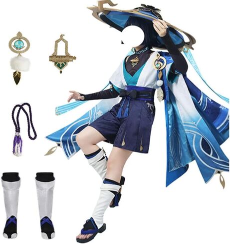 Men Costume Outfit Kimono Uniform Blue Halloween Men in Saudi Arabia