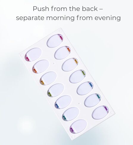 Weekly Pill Organizer 2 Times a Day, 7 Day AM PM Pill Box with Easy Push Button, Separate Morning & Evening Trays, Large Capacity Medicine Organizer for Vitamins, Fish Oil & Supplements, BPA-Free in Saudi Arabia