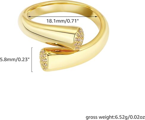 EVEYE 18k Gold Plated Rings for Women, Cubic Zirconia Stackable Rings,Trendy Dainty Simple Cute Chunky Rings, Jewelry Gifts in Saudi Arabia