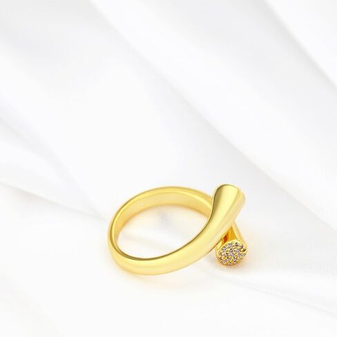 EVEYE 18k Gold Plated Rings for Women, Cubic Zirconia Stackable Rings,Trendy Dainty Simple Cute Chunky Rings, Jewelry Gifts in Saudi Arabia
