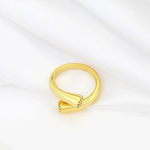 EVEYE 18k Gold Plated Rings for Women, Cubic Zirconia Stackable Rings,Trendy Dainty Simple Cute Chunky Rings, Jewelry Gifts in Saudi Arabia