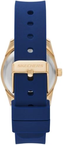 Skechers Women's Three Hand Silicone Watch & Interchangeable Band Gift Set, Blue Silicone and Gold Sports Watch for Women in Kuwait