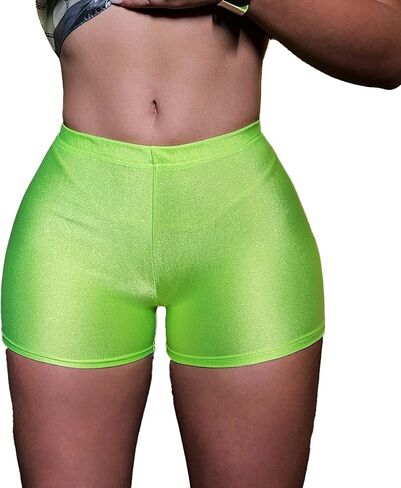 JOINFUN Women's Rave Bottoms Metallic Bikini Bottoms Shiny Cheeky Booty Shorts for Festival Clubwear in Saudi Arabia
