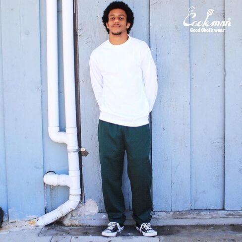 COOKMAN Chef Pants - Dark Green, Relaxed Fit Kitchen & Street Use, Adjustable Drawstring Waist in Kuwait