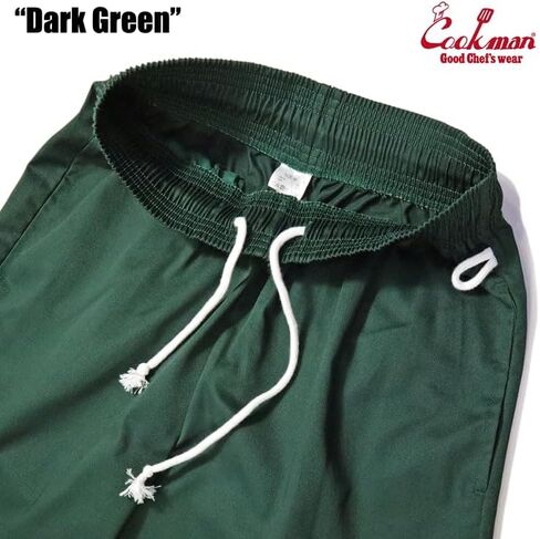 COOKMAN Chef Pants - Dark Green, Relaxed Fit Kitchen & Street Use, Adjustable Drawstring Waist in Kuwait
