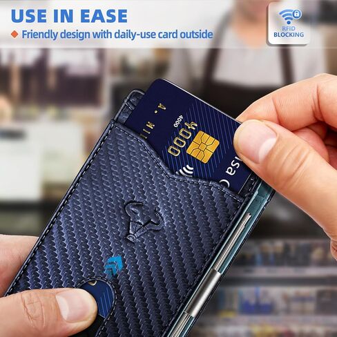 محفظة رجالية Airtag والاستخدام القياسي، محفظة جيب أمامي رفيعة بمشبك نقود للرجال Gifg RFID تحجب 11 بطاقة in Kuwait
