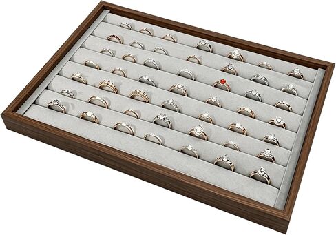 Homeanda Velvet Jewelry Organizer, Stackable 8 Grid Slot Tray, Eyeglasses Watches Display Holder, Clear Drawer Storage Case for Dresser in Saudi Arabia