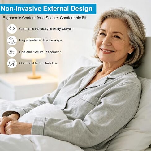 Female External Catheter, Non-Invasive Female Catheter, Leak-Resistant Contoured Design, Compatible with Standard Negative Pressure Suction Systems, 30 Individually Wrapped Pieces in Kuwait