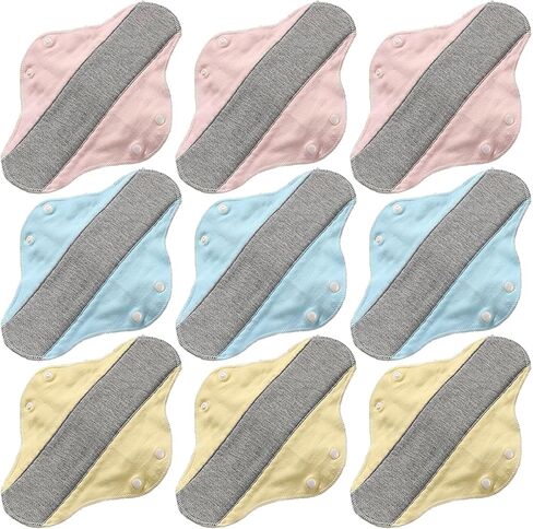 9 Pieces Reusable Graphene Incontinence Pads - Leak-Proof, Washable Sanitary Napkin for Elderly Care and Mobility Support in Saudi Arabia