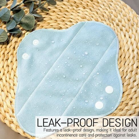 9 Pieces Reusable Graphene Incontinence Pads - Leak-Proof, Washable Sanitary Napkin for Elderly Care and Mobility Support in Saudi Arabia