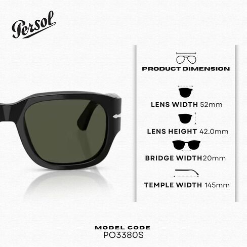 Persol PO3380S Square Shape Sunglasses With Official Eyewear Kit in Kuwait