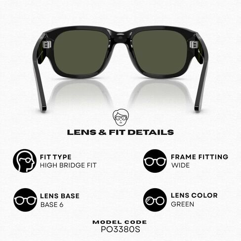 Persol PO3380S Square Shape Sunglasses With Official Eyewear Kit in Kuwait