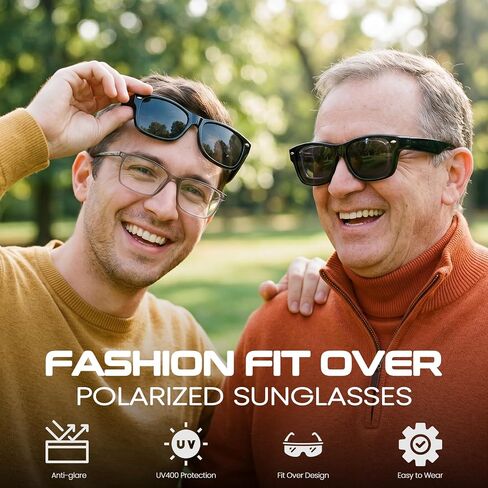 Xfeel Fit Over Sunglasses for Men Polarized UV400 Protection Over Glasses Sunglasses Classic Shades for Driving & Outdoor in Saudi Arabia