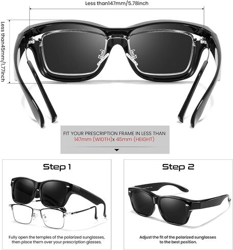 Xfeel Fit Over Sunglasses for Men Polarized UV400 Protection Over Glasses Sunglasses Classic Shades for Driving & Outdoor in Saudi Arabia