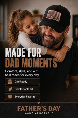 XL Big Head Dad Hats for Men, Best Dad Ever American Flag Leather Patch Cap, Father’s Day, 23.5"-25.5“ Oversized Adjustable Black Baseball Cap for 4th of July, Work, Daily Wear in Saudi Arabia